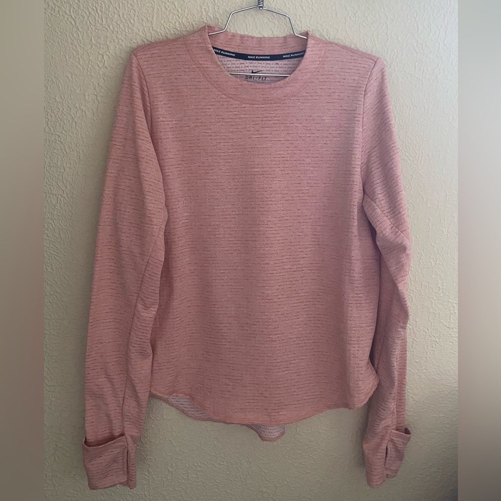 Women's Pink Long Sleeve Nike Dri-Fit running top